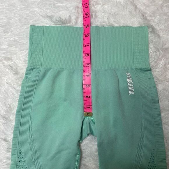 Gymshark Leggings Energy Seamless Capri Size Small Aqua Blue Cutouts - Picture 4 of 13